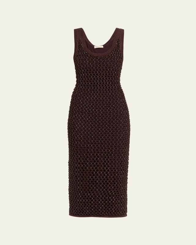 Emin Crystal Mesh Maxi Tank Dress